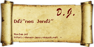 Dénes Jenő névjegykártya