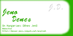 jeno denes business card